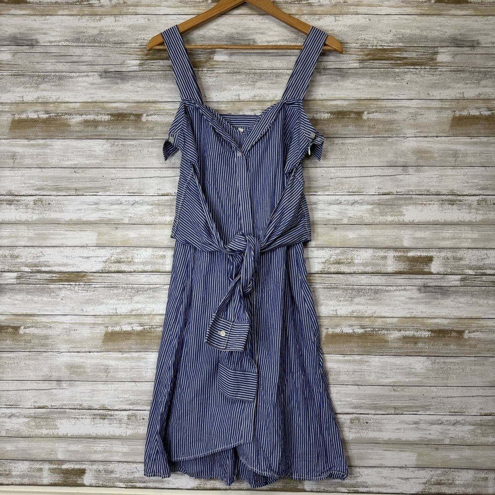 Derek Lam 10 Crosby Sleeveless Tie Front Stripe Dress Nautical Women’s Size 8